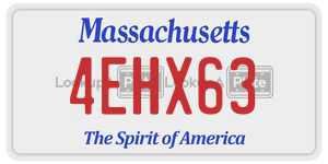 4EHX63  license plate in MA