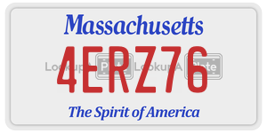 4ERZ76 license plate in Massachusetts