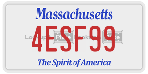 4ESF99 license plate in Massachusetts