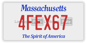 4FEX67 license plate in Massachusetts