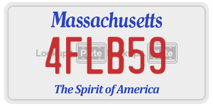 4FLB59 license plate in Massachusetts