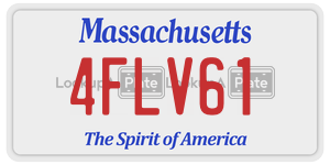 4FLV61 license plate in Massachusetts