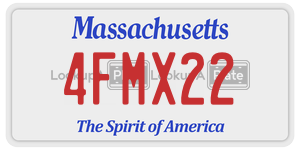 4FMX22 license plate in Massachusetts