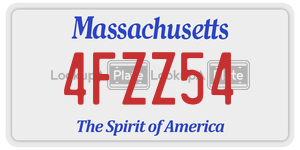 4FZZ54 license plate in Massachusetts