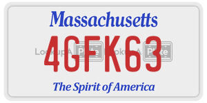 4GFK63 license plate in Massachusetts