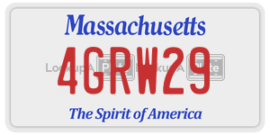 4GRW29 license plate in Massachusetts