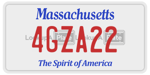 4GZA22  license plate in MA