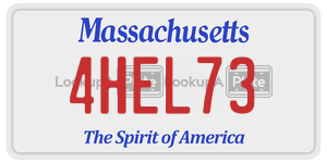 4HEL73  license plate in MA