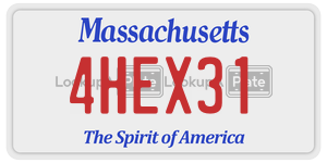 4HEX31  license plate in MA