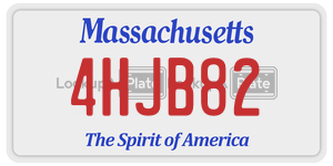 4HJB82  license plate in MA