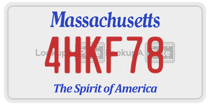 4HKF78 license plate in Massachusetts