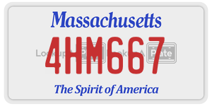 4HM667 license plate in Massachusetts