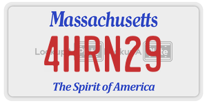 4HRN29  license plate in MA