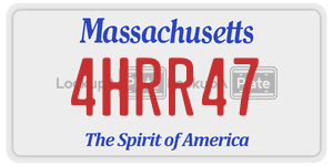4HRR47  license plate in MA