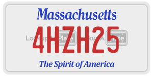 4HZH25 license plate in Massachusetts