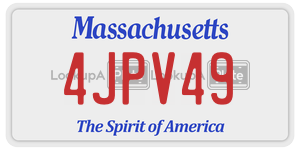 4JPV49 license plate in Massachusetts