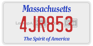 4JR853 license plate in Massachusetts