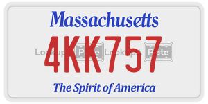 4KK757  license plate in MA