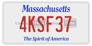 4KSF37  license plate in MA