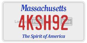 4KSH92  license plate in MA