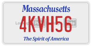 4KVH56 license plate in Massachusetts
