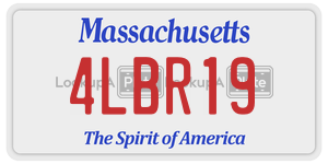 4LBR19 license plate in Massachusetts