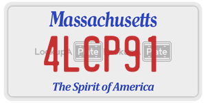 4LCP91 license plate in Massachusetts