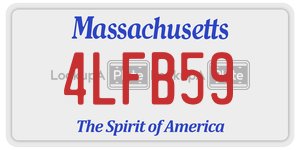 4LFB59 license plate in Massachusetts