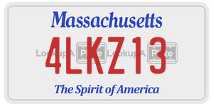4LKZ13 license plate in Massachusetts