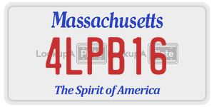 4LPB16 license plate in Massachusetts