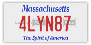 4LYN87 license plate in Massachusetts