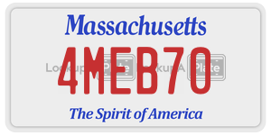 4MEB70 license plate in Massachusetts
