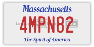 4MPN82 license plate in Massachusetts