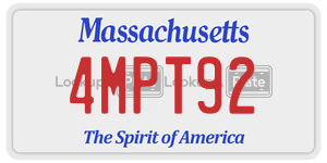 4MPT92  license plate in MA