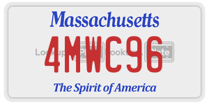 4MWC96 license plate in Massachusetts