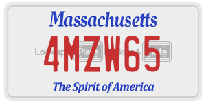 4MZW65 license plate in Massachusetts