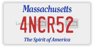 4NCR52  license plate in MA