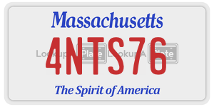 4NTS76  license plate in MA