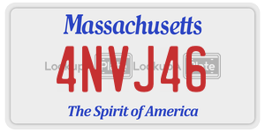 4NVJ46 license plate in Massachusetts