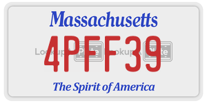 4PFF39  license plate in MA