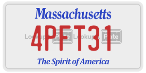 4PFT31 license plate in Massachusetts