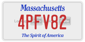 4PFV82  license plate in MA