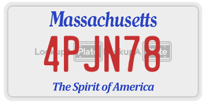 4PJN78 license plate in Massachusetts