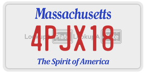 4PJX18 license plate in Massachusetts