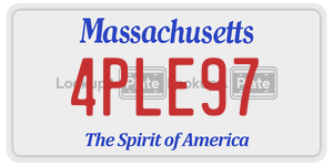 4PLE97 license plate in Massachusetts