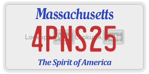4PNS25  license plate in MA