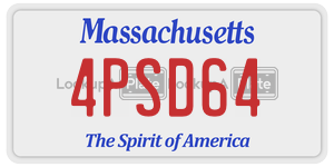 4PSD64  license plate in MA