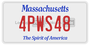 4PWS48  license plate in MA