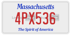 4PX536 license plate in Massachusetts
