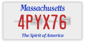 4PYX76  license plate in MA